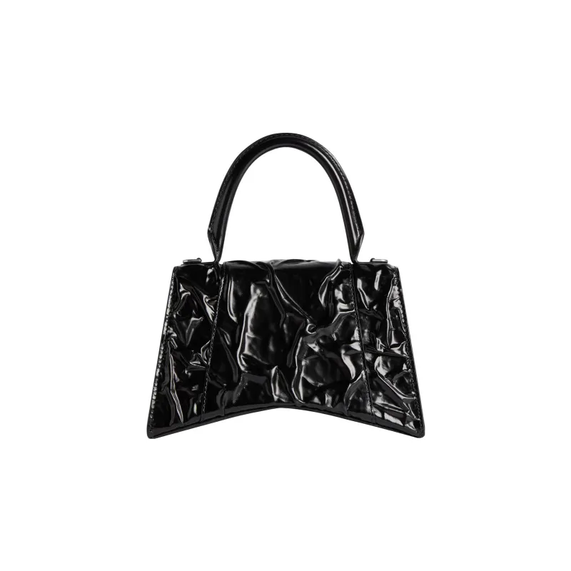 Balenciaga Hourglass Lambskin Shoulder Bag, Crossbody Bag, Handbag Small Size Women's Black-3