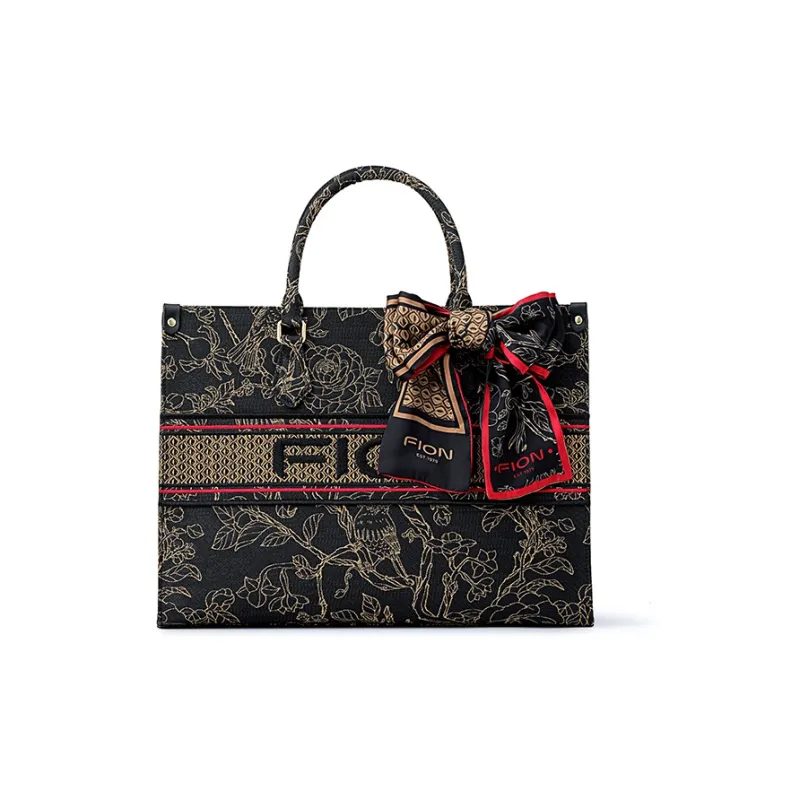 FION Fabric Tote Bag Shopping Bag Shoulder Bag Crossbody Bag Women's Multicolor-9