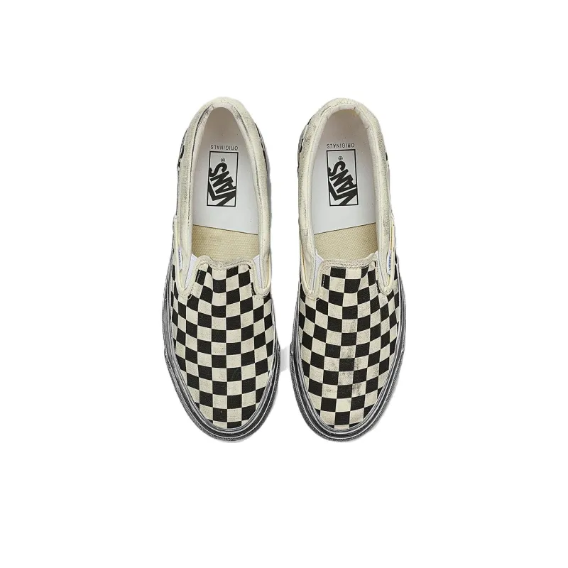 Vans Vault Ua Og Classic Slip On Lx Stressed Black Checkerboard-5