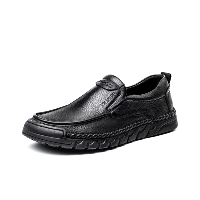 LAORENTOU Men's Casual Shoes Men Low Top Black/Brown-1