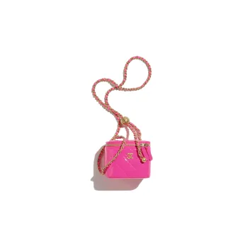 CHANEL 23C Early Spring Patent Leather Calfskin Box Bag, Shoulder Bag, Crossbody Bag Trumpets Women's Neon Pink