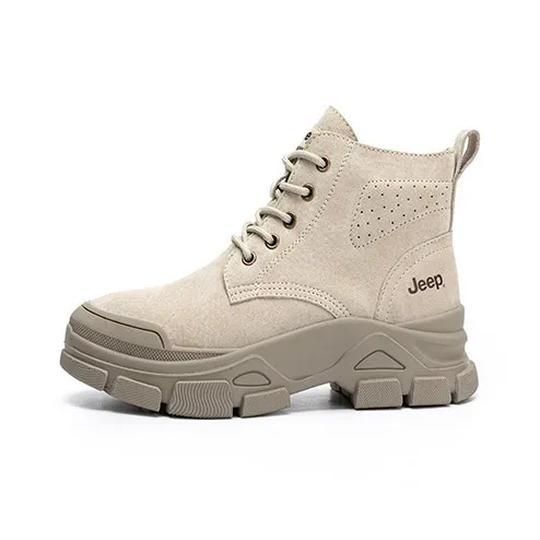 Jeep Outdoor Boots Women's Light Gray Fleece-Lined