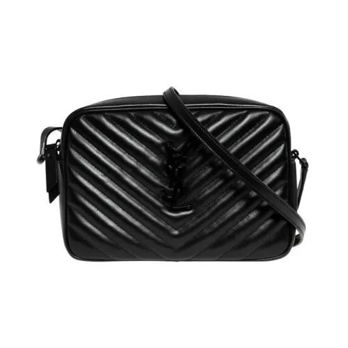 SAINT LAURENT LOULOU Leather Crossbody Bag Shoulder Bag Regular Women's Black