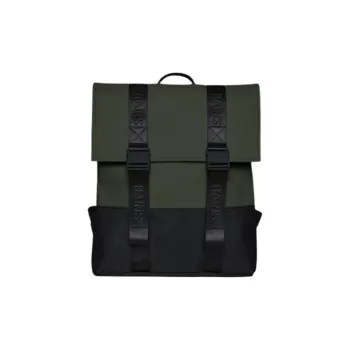 Rains Water-Resistant Fabric Backpack Regular Men's Green/Black