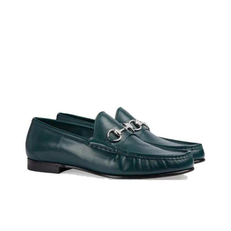 GUCCI Horsebit 1953 Loafers Men's Green-2