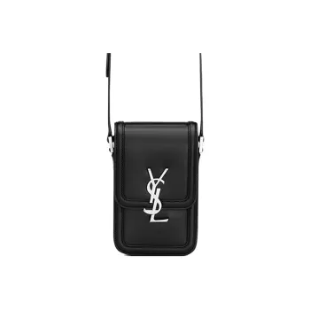 SAINT LAURENT SOLFERINO Smooth Leather Crossbody Bag Shoulder Bag Mini Men's Black