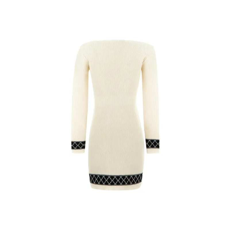 Elisabetta Franchi Long-Sleeved Dresses Women's White-1