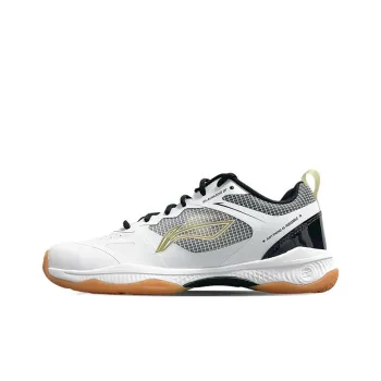 LiNing Gladiator Anti Slip Wear Resistant Low Top Badminton Shoes Unisex White Black
