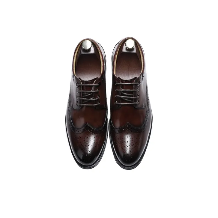 He Jinchang Dress Shoes Men's Light Brown-4