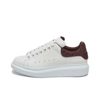 Alexander McQueen Oversized White Dark Burgundy Crystal Women's