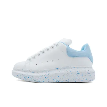 Alexander McQueen Larry Oversized Low Top Sneakers 'White Sky Blue' Women's