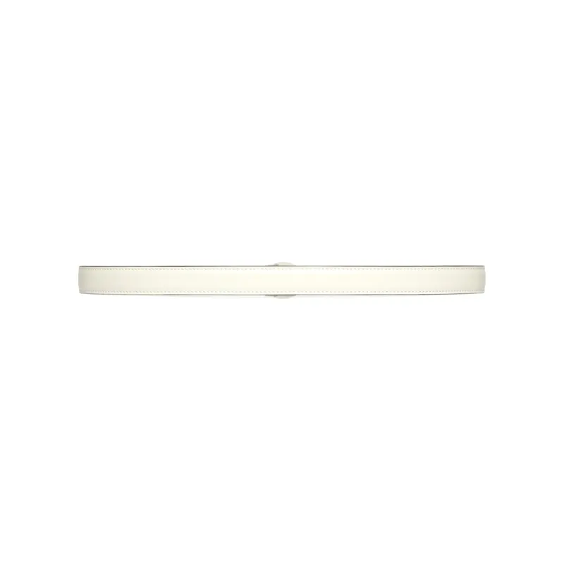 GUCCI Mini GG Collection Double G Smooth Buckle Leather Belts Women's White Width: 2CM-1