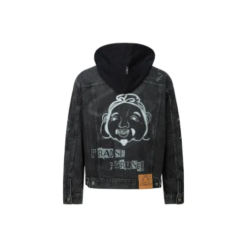 EVISU Denim Jackets Men Black