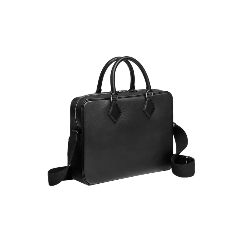HERMES Evergrain Calfskin Briefcase Shoulder Bag Crossbody Bag Handbag Regular Men's 89 Noir Black-1