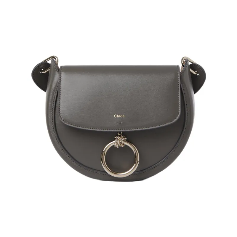 Chloe Calfskin Shoulder Bag, Crossbody Bag Small Size Women's Elephant Gray-0