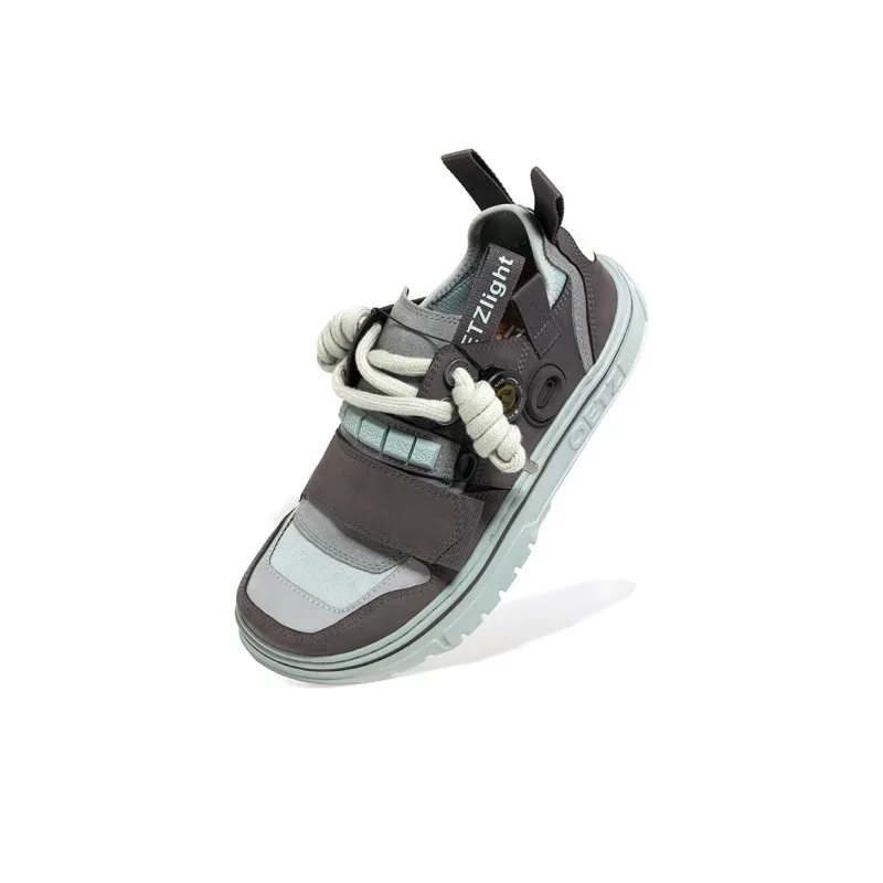 OETZI Low Top Skateboard Shoes Men's Coffee & Gray Blue-3