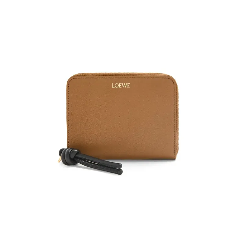 LOEWE Shiny Nappa Cow Leather Wallet Women's Brown/Black-0