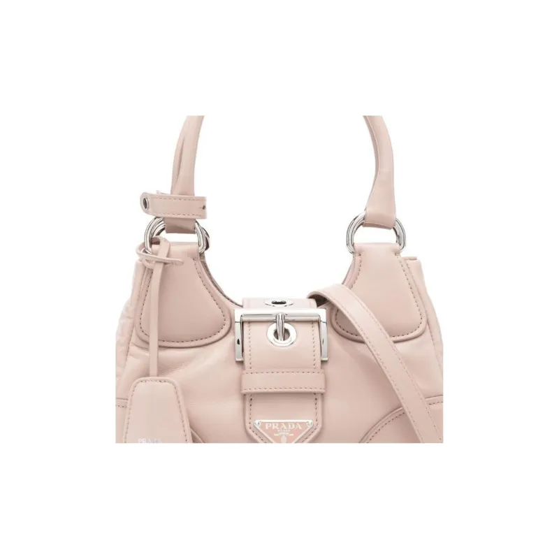 PRADA Moon Series Calfskin Shoulder Bag Moon Bag Crossbody Bag Handbag Women's Beige-2