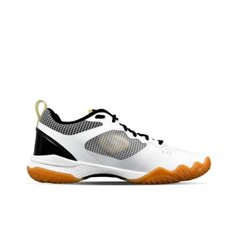LiNing Gladiator Anti Slip Wear Resistant Low Top Badminton Shoes Unisex White Black-1