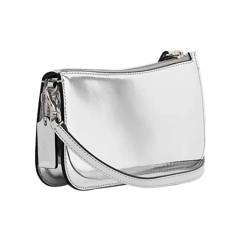 COACH Penn Leather Shoulder Bag, Handbag, Shoulder Bag Women's Metal Silver-1