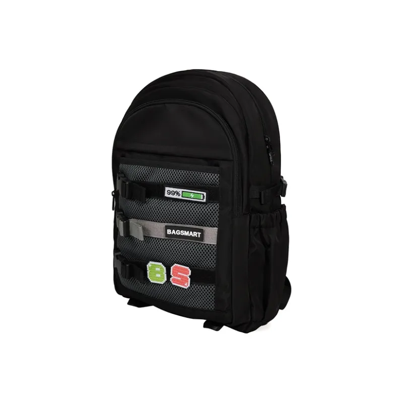 BAGSMART Polyester Backpack Unisex Functional Gray/Knight Black-4