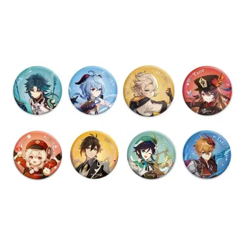GenShin Xiao Zhongli Tartaglia Venti Hu Tao Abadeo Ganyu Qiqi Character Illustration Collection Badges