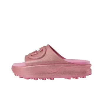 GUCCI Women's Slide Sandal 'Interlocking G   Metallic Rose Pink' Women's