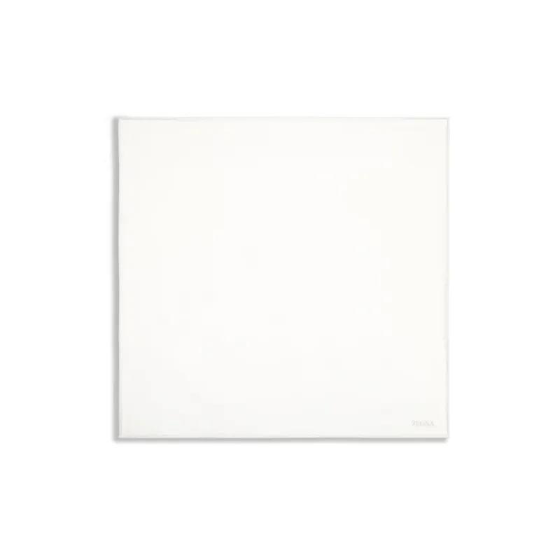 Zegna Logo Detailed Pocket Square-0