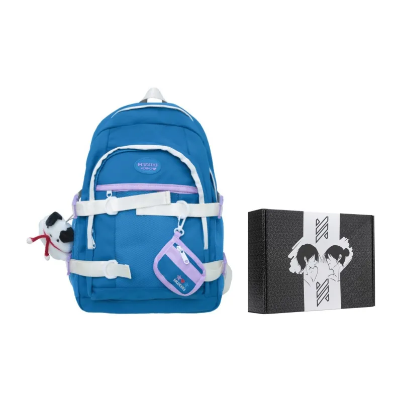 NOMK Nylon Backpack Large Size Unisex Blue-3