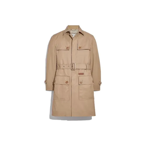 COACH Trench Coats Men Khaki