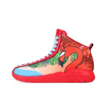 SOULSFENG Mid Top Basketball Shoes Unisex Red