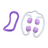 Purple Backless Yoga Hoops+Violet Leg Shaper