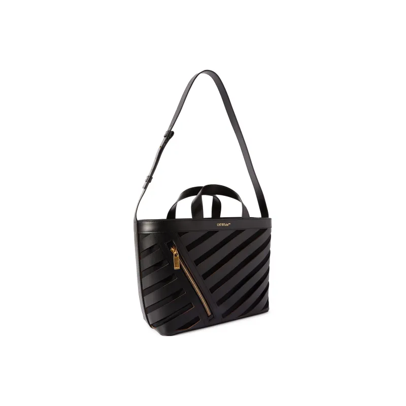 OFF WHITE Leather Shoulder Bag Crossbody Bag Handbag Small Size Women's Black-1