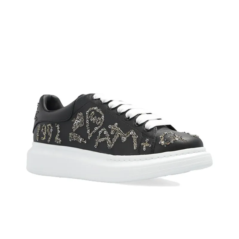 Alexander McQueen Oversized Sneaker Low-Top Stylish Skateboarding Shoes Women's Black-2