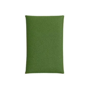 HERMES Calvi Epsom Calfskin Card Holder Women's Orchid Green/Sky Blue