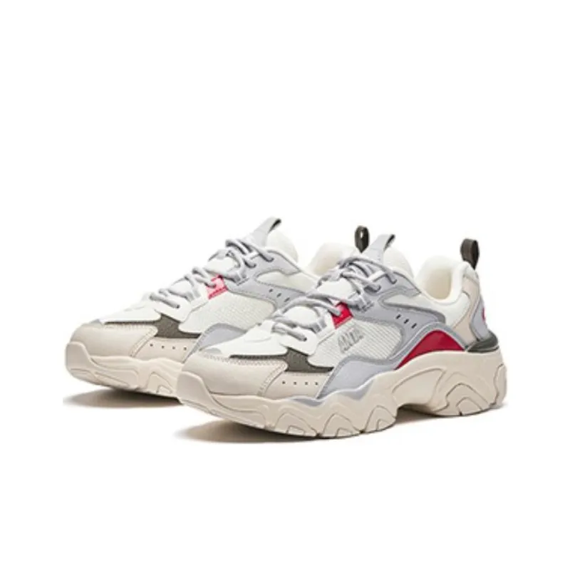 Anta Cushioned Slip-Resistant Low-Top Chunky Sneakers Women's White-1