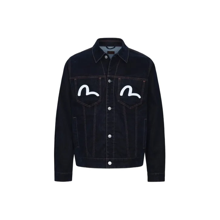 EVISU Denim Jackets Men Navy Blue-1