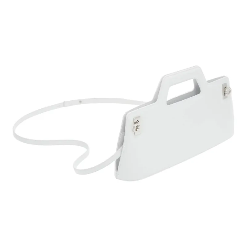 FERRAGAMO Brushed Calfskin Handbag Regular Women's Optical White-1