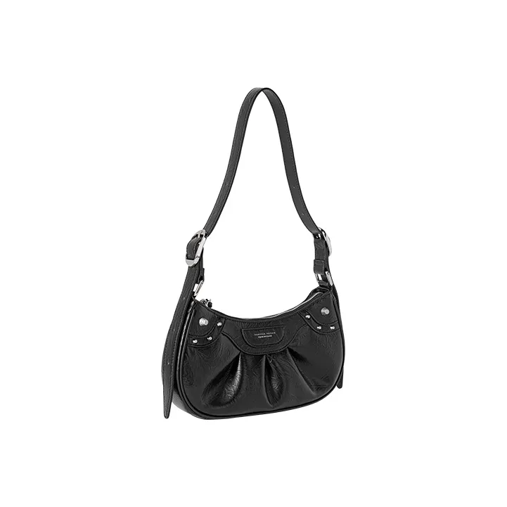 VANESSA HOGAN Cow Leather Handbag Shoulder Bag Crossbody Bag Medium Size Women's Black/Ecru-16