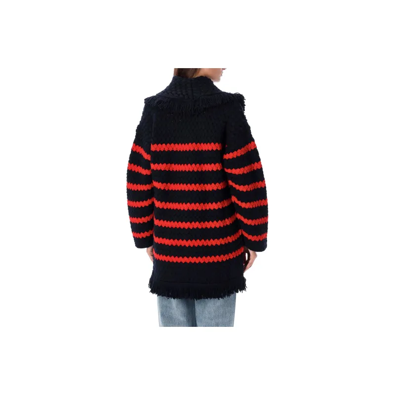 Alanui The Mariner Striped Chunky-knit Cardigan-1