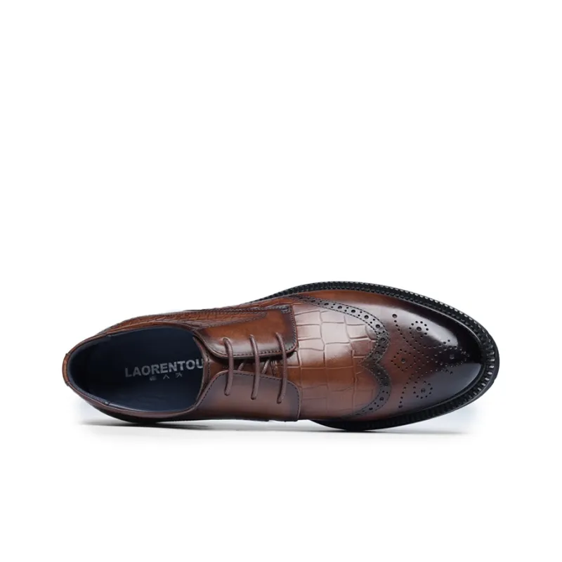 LAORENTOU Dress Shoes Men Low Top Brown/Black-7