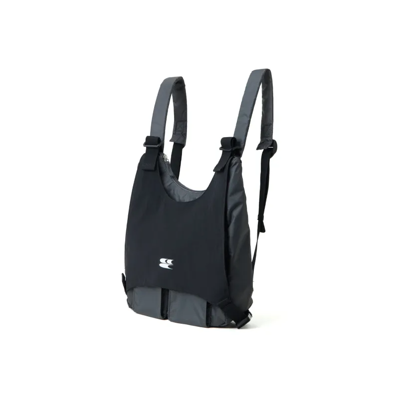 Crying Center Fabric Backpack Regular Unisex Black Gray-2