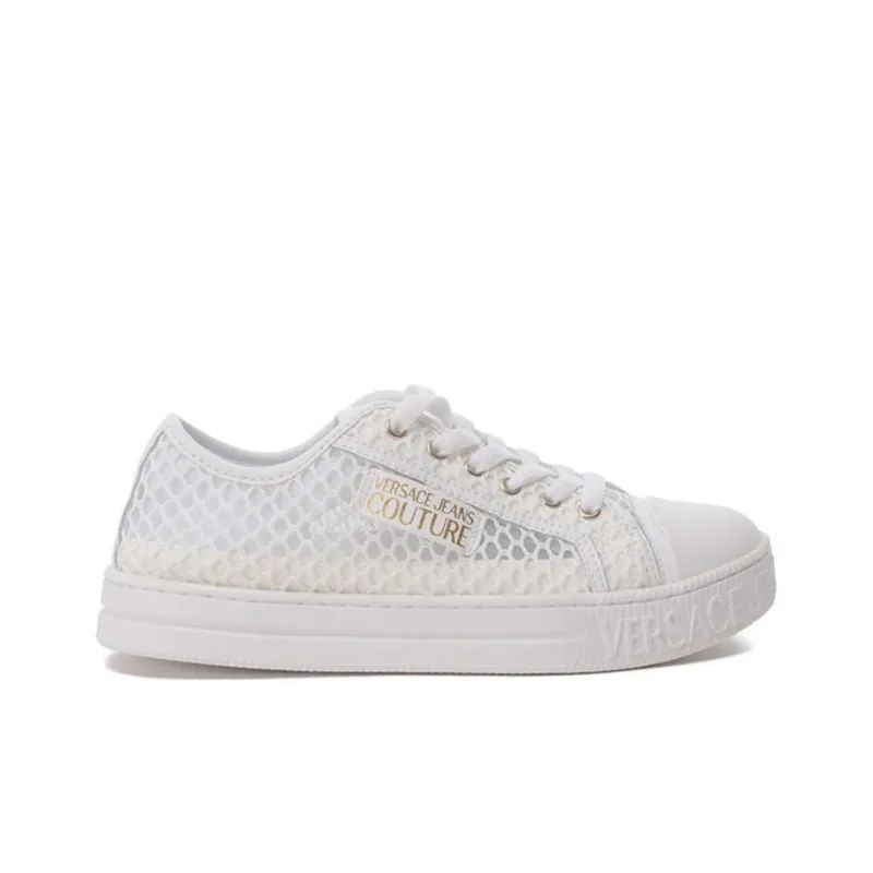 VERSACE JEANS COUTURE Low Top Skateboard Shoes Women's White-1