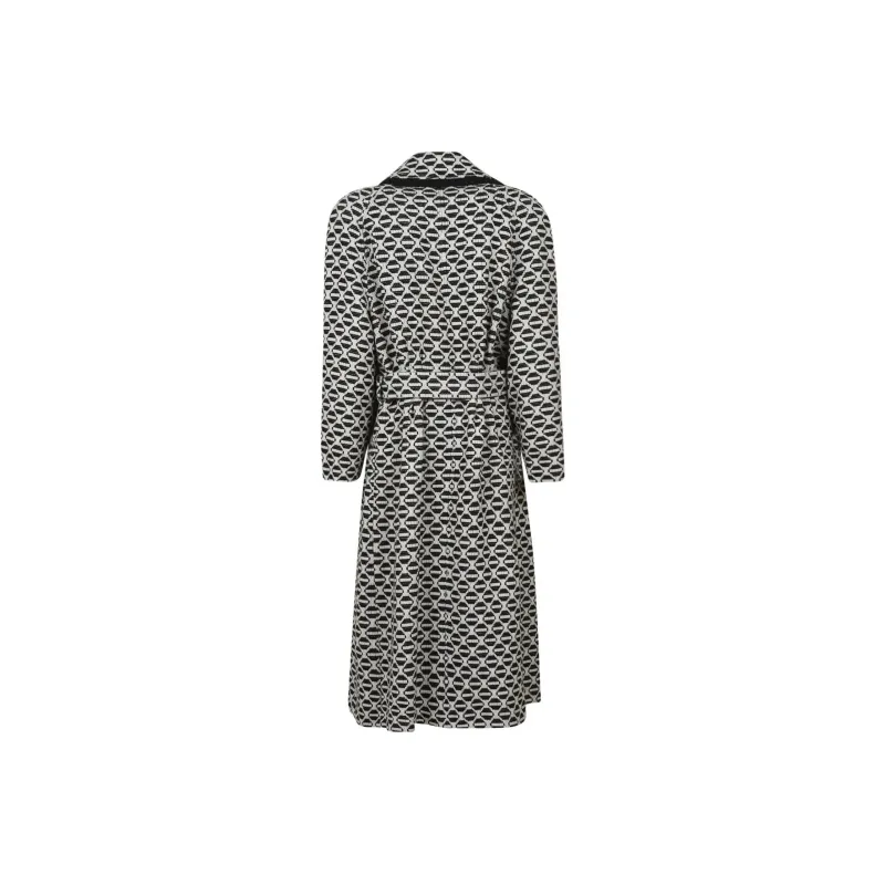 ALBERTA FERRETTI All-Over Jacquard Belted Long Coat-1
