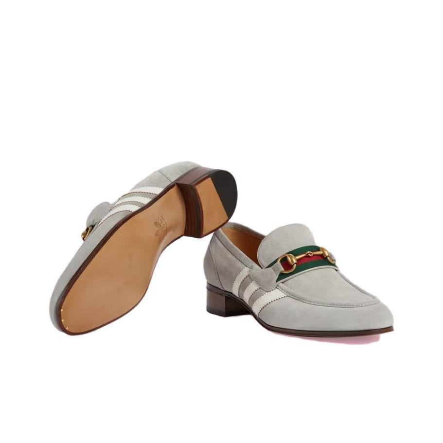 GUCCI Adidas X GUCCI Loafer 'Grey Suede' - POIZON GUCCI Adidas X GUCCI Loafer 'Grey Suede' - POIZON