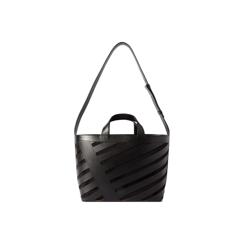 OFF WHITE Leather Shoulder Bag Crossbody Bag Handbag Small Size Women's Black-3