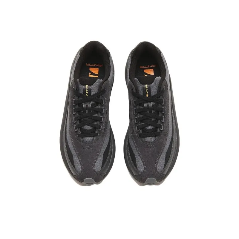 Anta Cushioned Slip-Resistant Abrasion-Resistant Low-Top Running Shoes Men's Black Gray Color-2
