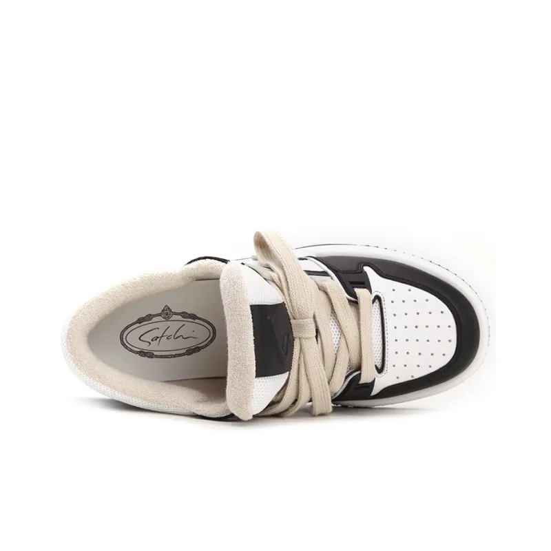Satchi Low Top Casual Shoes Men's Black White 4CM-3