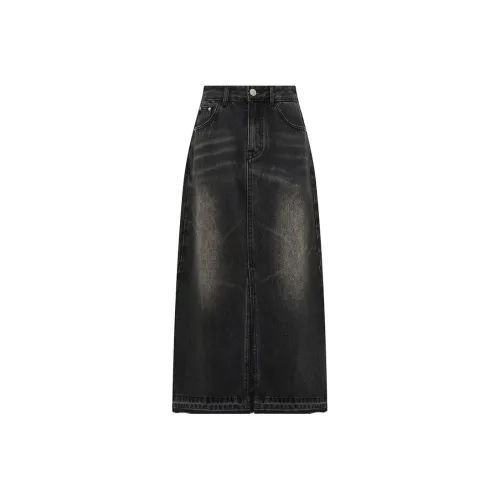 PATIT BARI Denim Long Skirts Women's Black