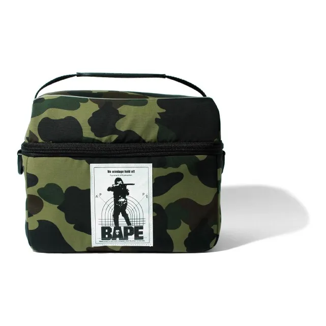 A BATHING APE Polyamide Small Square Bag, Crossbody, One Shoulder Handbag Regular Unisex Green/Yellow-1